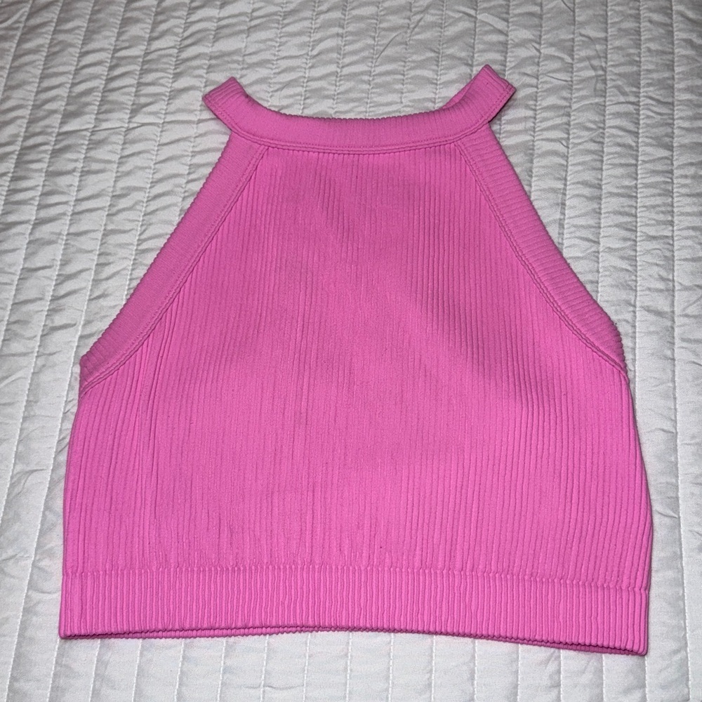 Aerie Pink Ribbed Top - Picture 3 of 7